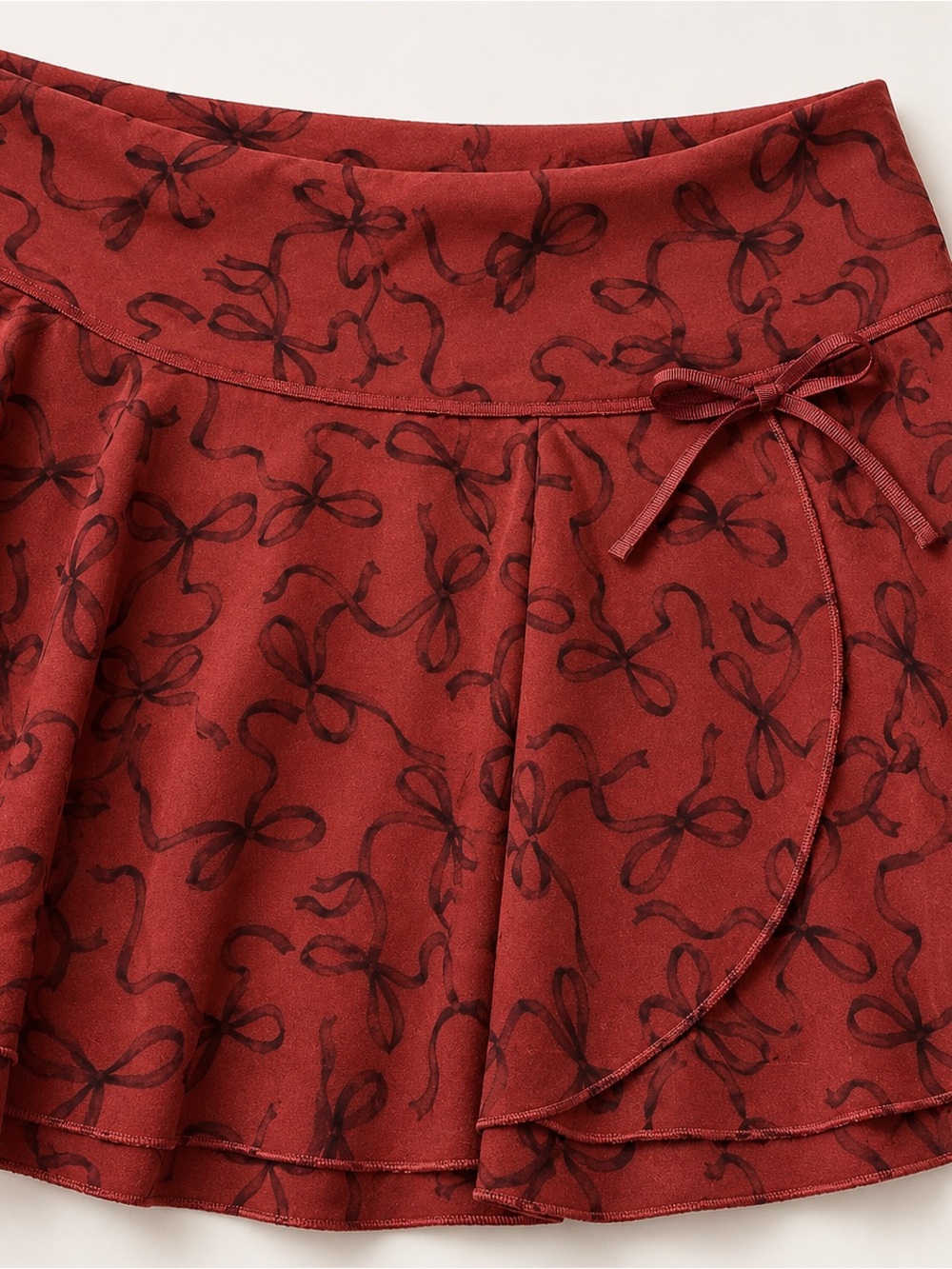 Aeropostale Red Bow-Print Circle Skirt